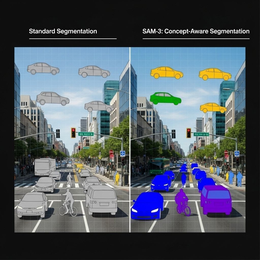 PyImageSearch's tweet image. Fascinating development in computer vision: Meta&apos;s SAM-3 isn&apos;t just segmenting pixels, it&apos;s understanding concepts. 

A huge leap from just seeing an &apos;object&apos; to identifying a &apos; red car&apos;. 

What are the biggest implications of this? 
huggingface.co/facebook/sam3 
#AI #ComputerVision