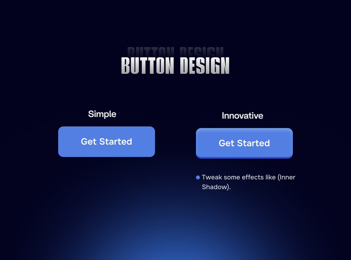 mi_rahul01's tweet image. Simple to Innovative Button!

Buttons are one of the most clicked elements. A smart, well-designed button helps users easily understand what to do, where to go, and how to take action.

Small tweaking in button looks better for your user.

#UIDesign #UIUXDesign #Tips
