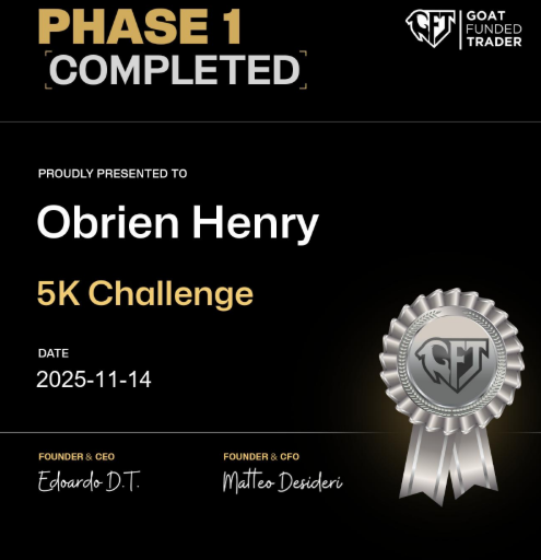 Phase 1 and 2 dusted!!! Awaiting my phase 2 certificate and live simulated account now. Putting in the work!!!
<a href="/goat_funded/">Goat Funded Trader</a> <a href="/EdwardXLreal/">Edward</a>