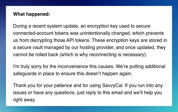 今天给@derrickreimer 发了一条重要的#hugops消息。大家现在就注册Savvycal吧。