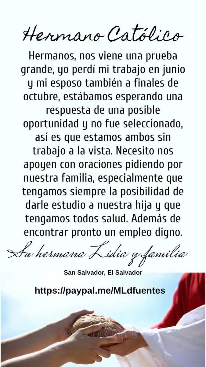 TEOFOROS's tweet image. Ayudemos a la hermanita Lidia y a su familia 🙏❤️🕊🔥