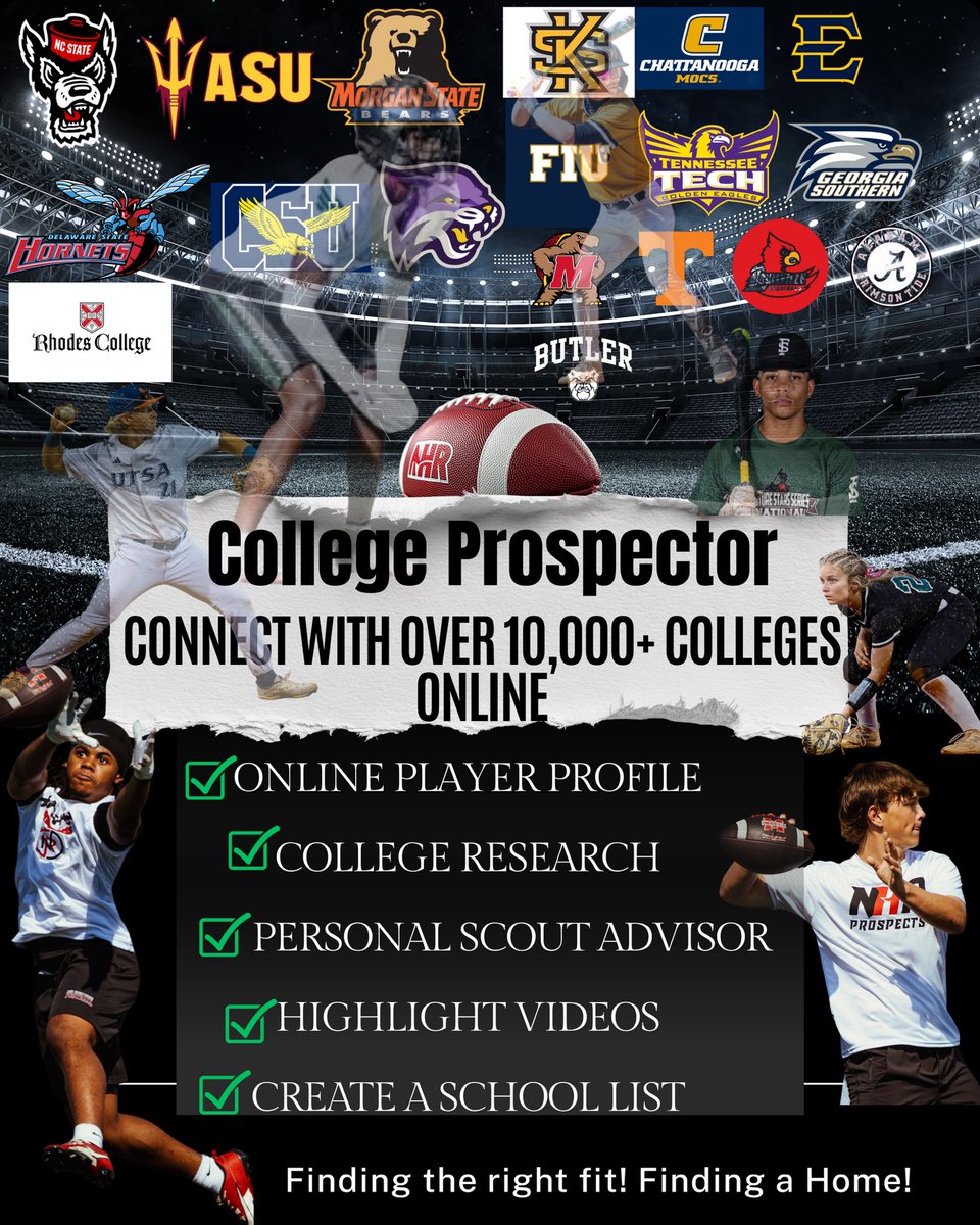 🚨Coming Soon🚨

Athletes your recruiting journey is about to get a major upgrade.

With College Prospector you’ll get:
🔥 Instant exposure to college coaches nationwide
🔥 Verified evaluations trusted by coaches
🔥 All your recruiting tools in one place
🔥 Real communication +