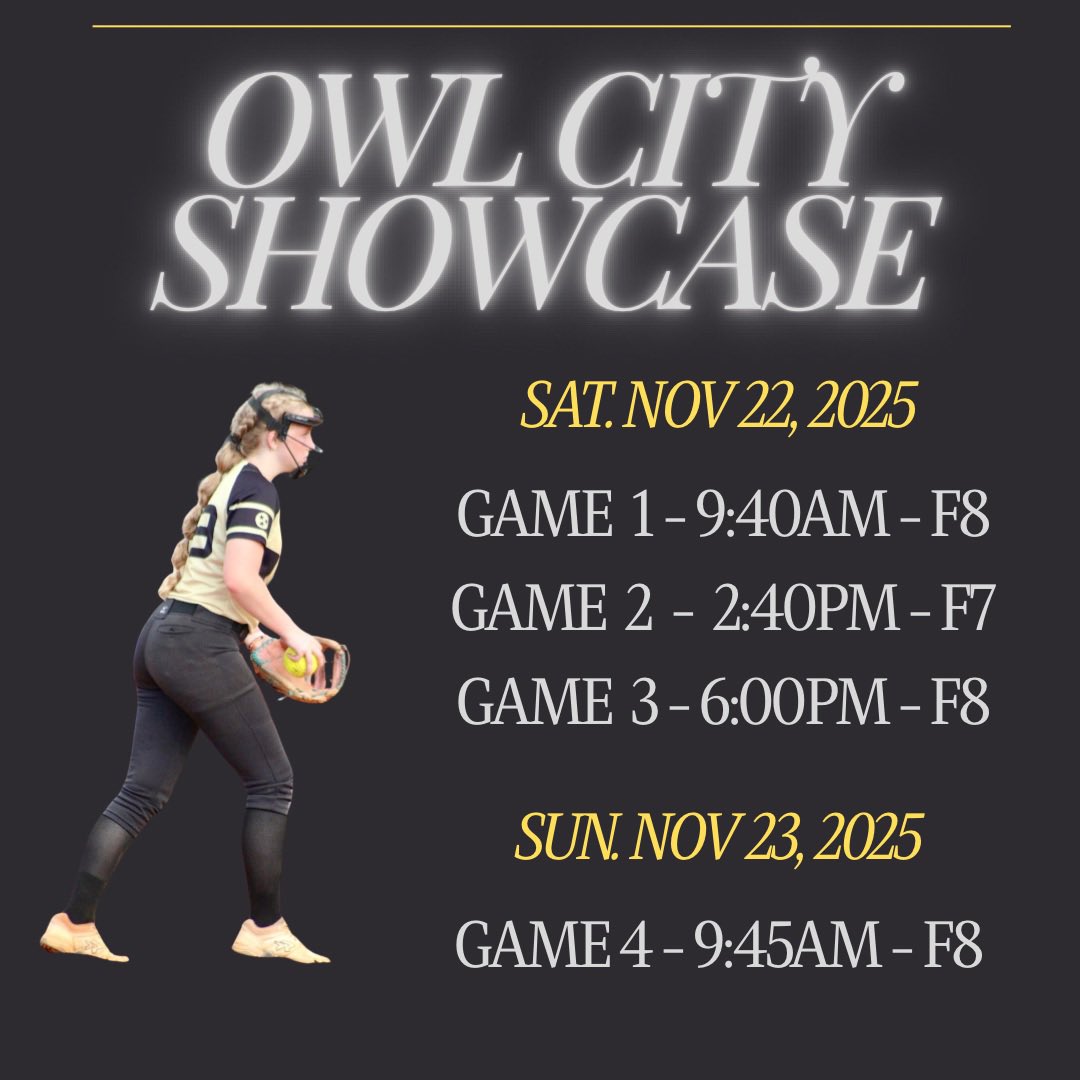 EmmersonBr20459's tweet photo. Schedule drop for Owl City Showcase! We would love for you to come check us out at Edwards Park. https://t.co/V1X7F9kCfn