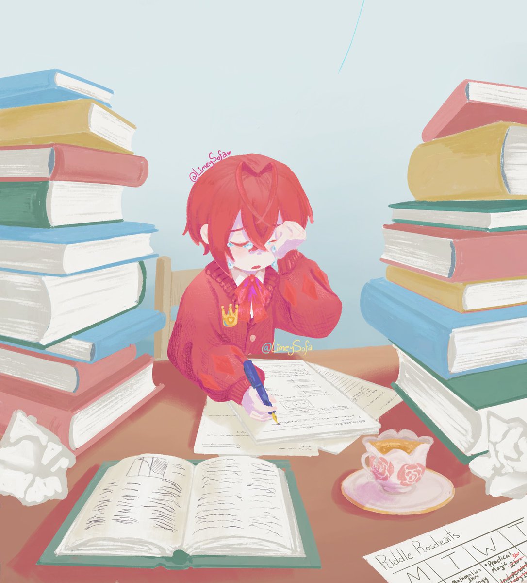 LimeySofa's tweet image. “Tell me, Mother, please… What rule do you need me to follow to make this pain go away?” 
#twstファンアート #RiddleRosehearts #twstfanart