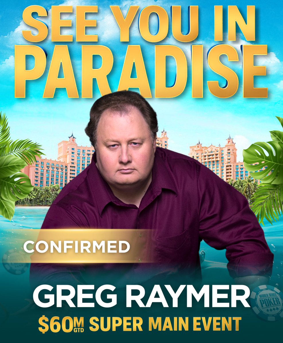 WSOP's tweet image. Guess who’s swimming toward the SuperMain?
The Fossilman himself — Greg Raymer! 

The shades. The fossils. The reads.

Raymer is bringing all of it to the WSOP Bahamas, and the field better be ready for some classic Fossilman fire.

Let the tropical mind games begin.

See you in…