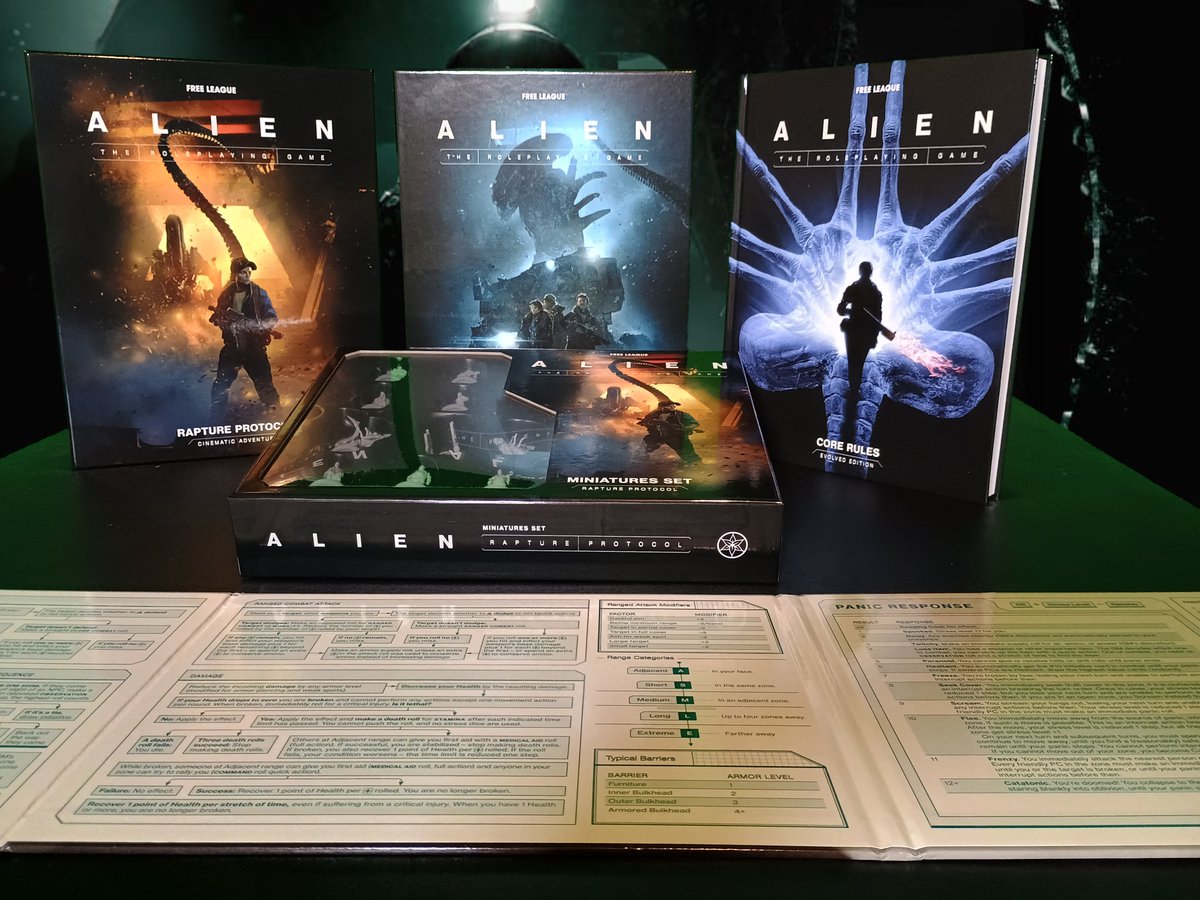 LucklessLovelck's tweet image. Got a TERRIFYING package from @FreeLeaguePub  Welcome to the Alien Role Playing Game Evolved! Time to start reading so I can run some games. Interested in watching?