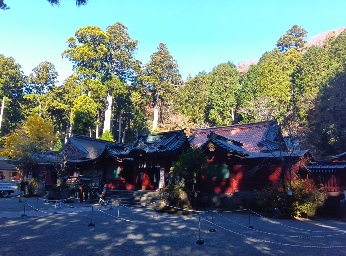 around508's tweet photo. おはようございます☀超良い天気☀
社員旅行2日目。朝一番、箱根神社を参拝してきました。
気分爽やか、今日も1日楽しんできます。
＃箱根神社
＃社員旅行 https://t.co/k5083TMZ76