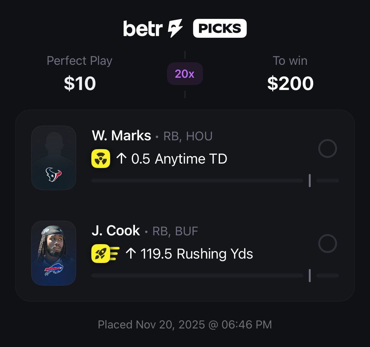 mrnoodlenoseTC's tweet image. BETR NUKES

Good value on both of these NFL boosted props let’s hope we can cash both of these slips

Like if you’re tailing ❤️ 

🔗 
l.betr.app/e/odtLZQKr

l.betr.app/e/vr2uINFl