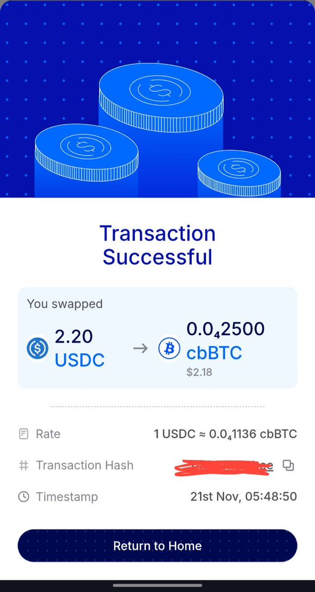 ZoNaveen's tweet image. Day 42 of SIP in cbBTC (BTC) , Using coins.me .

@coinsme_HQ @P2Pdotme

#SIP #coinsdotme #p2pdotme