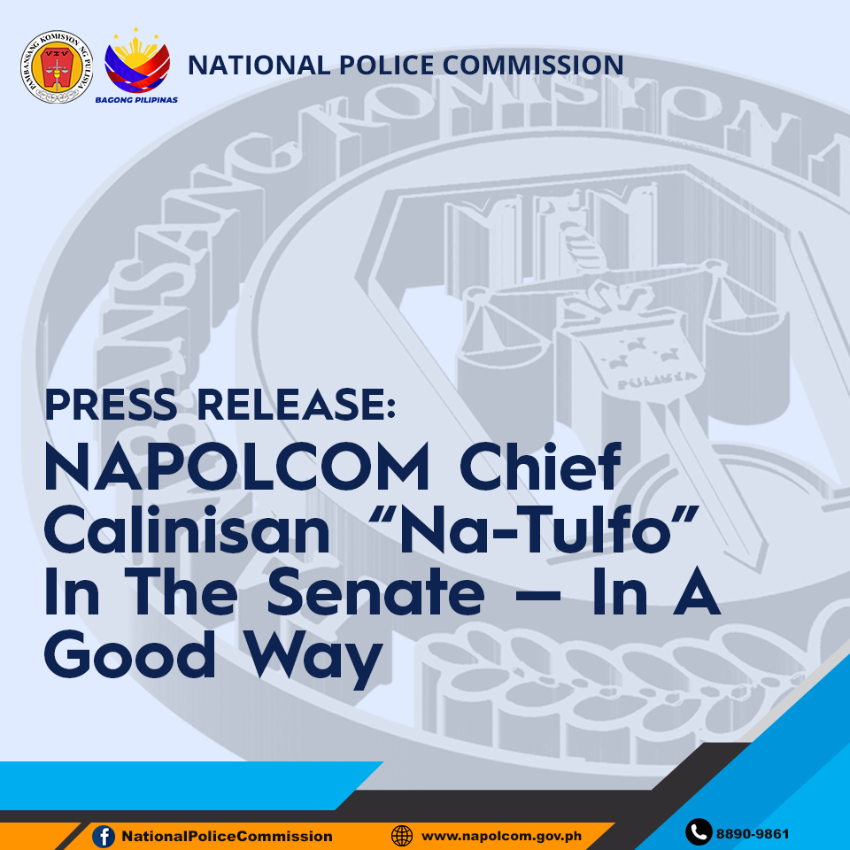 NAPOLCOMcentral's tweet image. NAPOLCOM CHIEF CALINISAN “NA-TULFO” IN THE SENATE — IN A GOOD WAY   
Senators Tulfo and Ejercito commend NAPOLCOM reforms, backlog reduction

READ FULL STORY HERE: facebook.com/share/p/1FCn8A…