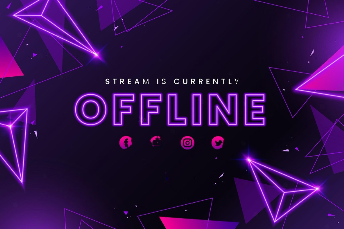CreativeSkinner's tweet image. Just wrapped up this vibrant “Stream Offline” screen design.
Went for a neon cyber-theme with bold purple lighting and geometric elements to give it that modern, futuristic vibe ⚡

#GraphicDesign #ClientWork #OfflineScreen #StreamerDesign #NeonDesign #GamingGraphics #DigitalArt