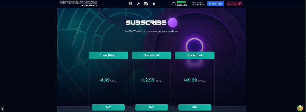 MicroPets_io's tweet image. 🟣 MICROPALS NEXUS — SUBSCRIBE LAUNCH IS LOADING…

This is your first look at the subscription portal —
1 month · 3 months · 6 months
Clean UI. No BS. No delays.
Built for the people who survived the bear with us.

💥 And while the market is melting… we’re EXPANDING.

Projects…