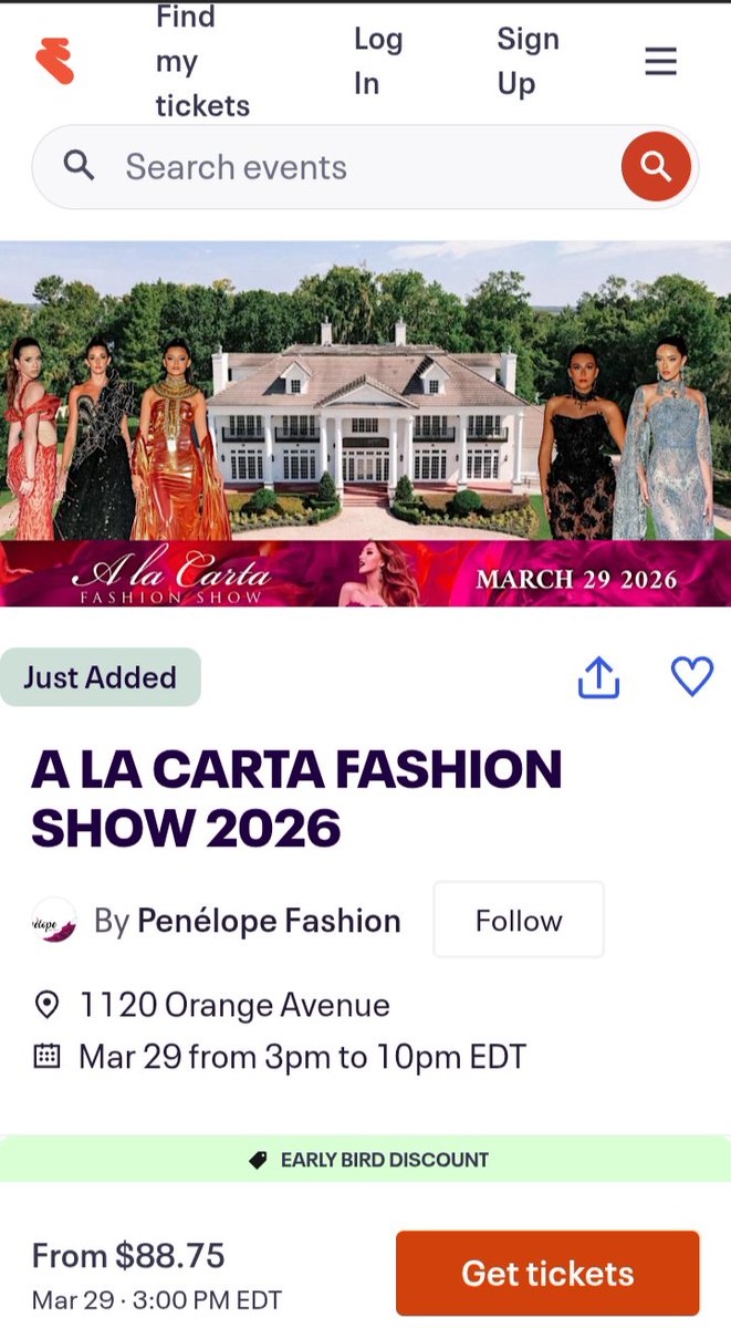 FashionWeekOFW's tweet image. Orlando Fashion Week™️ event announcement March 29, 2026 A la Carta Fashion Show 2026. 6th Annual International Runway shows, Kids Runway &amp;amp; Emerging Designers Showcase Tickets Eventbrite 
eventbrite.es/e/a-la-carta-f… #alacartafashionshow #orlando #models #fashion #orlandofashionweek