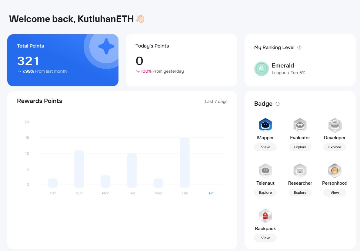 . <a href="/openmind_agi/">OpenMind</a> uygulamasında 321 puan sahibi oldum ve bugün ilk defa 15 puan kazandım sanırım 300 den sonra 11 barajı 15 oldu gibi :) 

Neyse uygulamaya iki yeni badge gelmiş , backpack cüzdanınızı ve worldapp uygulamanızı bağlayarak claim edebilirsiniz.