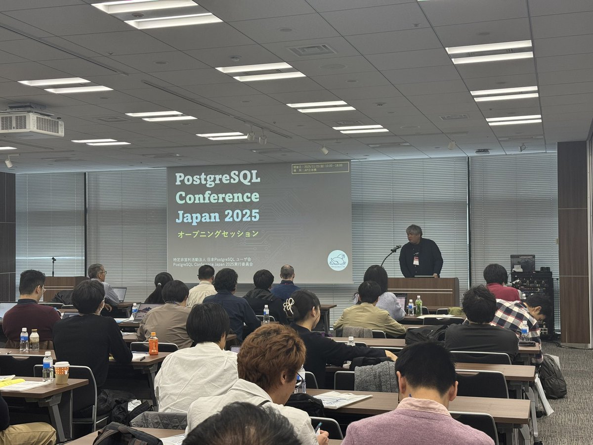 kkkida_twtr's tweet image. #PostgreSQL カンファレンス はじまり〜
#JPUG #PGCon2025