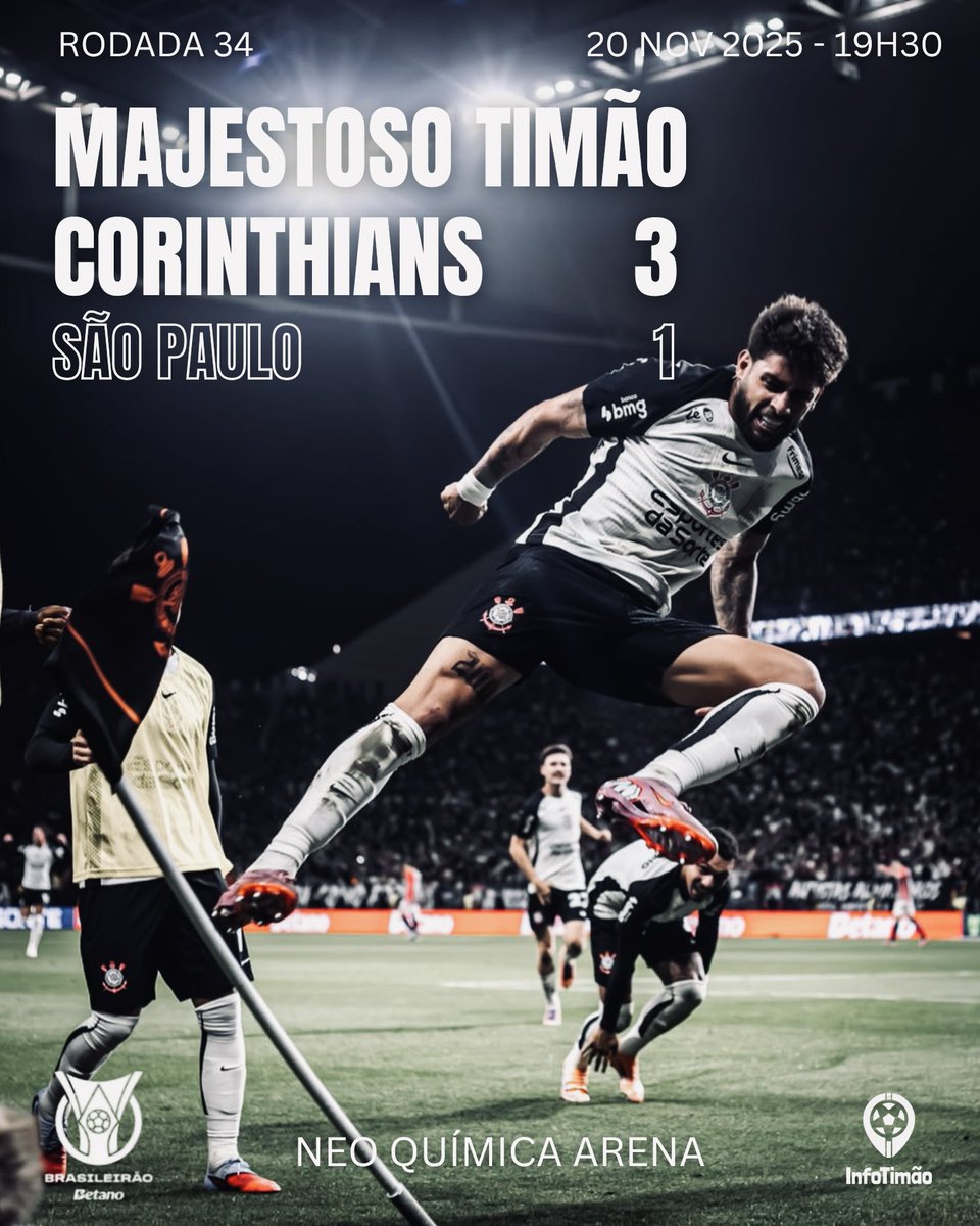 InfoTimaoBlog's tweet image. VENCE O SPORT CLUB CORINTHIANS PAULISTA!!! 🏴🏳️🦅

AO LADO DA FIEL, O TIME DO POVO SOMOU ➕3️⃣ NO BRASILEIRÃO NO MAJESTOSO!

Corinthians 3 🆚 1 São Paulo

⚽⚽ Yuri Alberto
⚽ Memphis

#corinthians #vaicorinthians #timão #sccp #coringão
