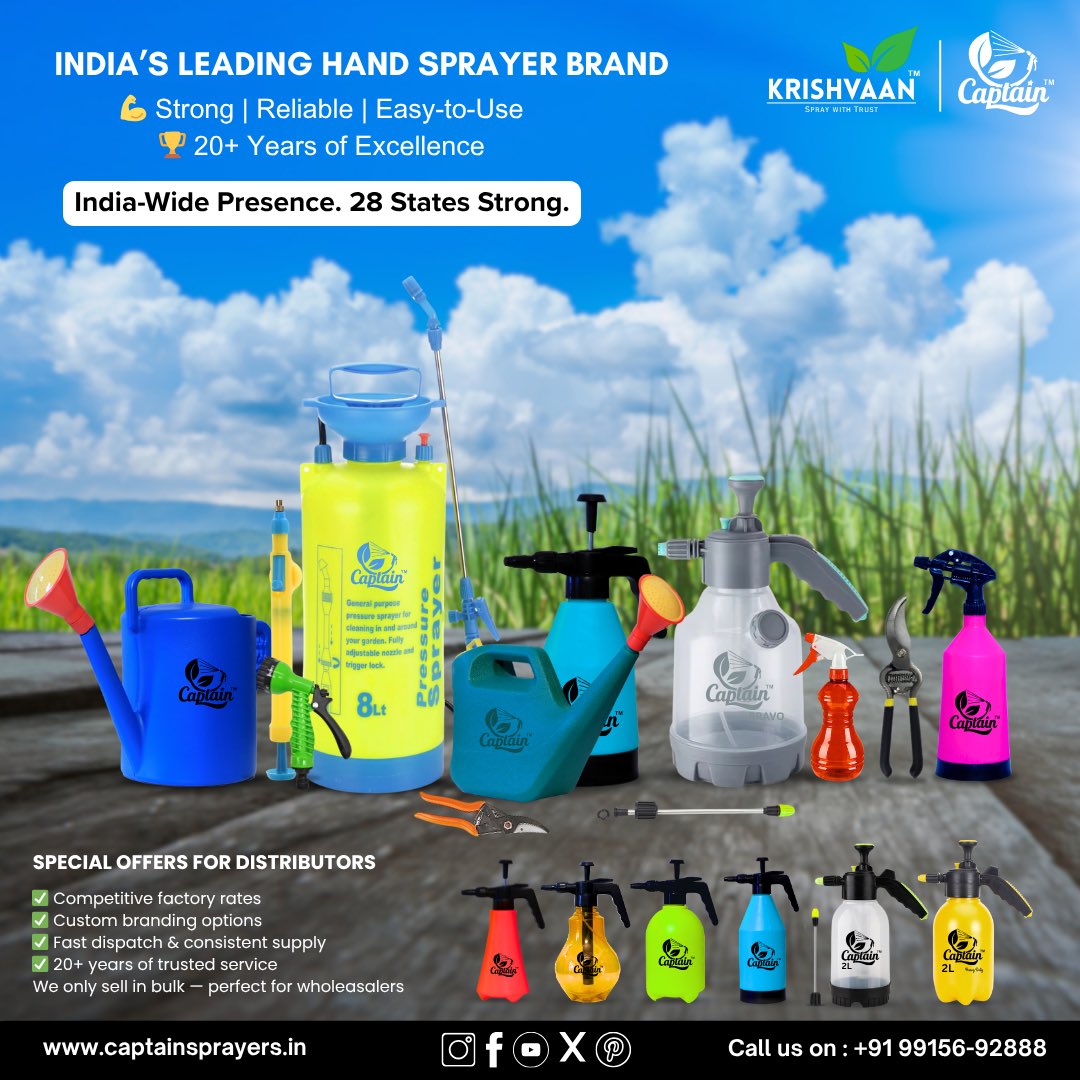 CaptainSprayers's tweet image. हर wholesale market में एक भरोसा सबसे मजबूत है —
𝐂𝐚𝐩𝐭𝐚𝐢𝐧 का माल आता है और तुरंत निकल जाता है।

𝟐𝟎+ 𝐲𝐞𝐚𝐫𝐬 की consistency, fast dispatch
और 𝐚𝐥𝐥-𝐈𝐧𝐝𝐢𝐚 𝐩𝐫𝐞𝐬𝐞𝐧𝐜𝐞 — perfect for 𝐛𝐮𝐥𝐤 𝐛𝐮𝐲𝐞𝐫𝐬.

Fast dispatch, consistent supply, और 20+ साल का भरोसा