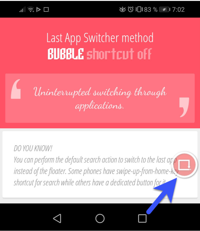 AndroidJefe's tweet image. 🔄💨 Cambia de app al instante sin tocar el botón multitarea
Last App Switcher es como el botón &quot;saltar&quot; del control de TV.
Un botón flotante que te lleva a la app anterior en UN toque. Más rápido que presionar dos veces el cuadrado.
👉 androidjefe.com/regresar-aplic…