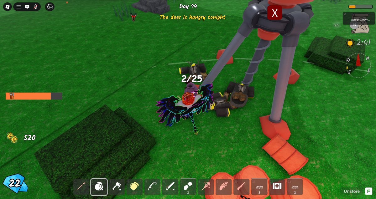 StarHopeLight19's tweet photo. My solo classless run on 99 nights i got to 108 nights and i left because i was bored and i don't know what else to do and it's pretty fun overall i rate it 99/10 #ROBLOX #99nightsintheforest https://t.co/3dSngS2iBc