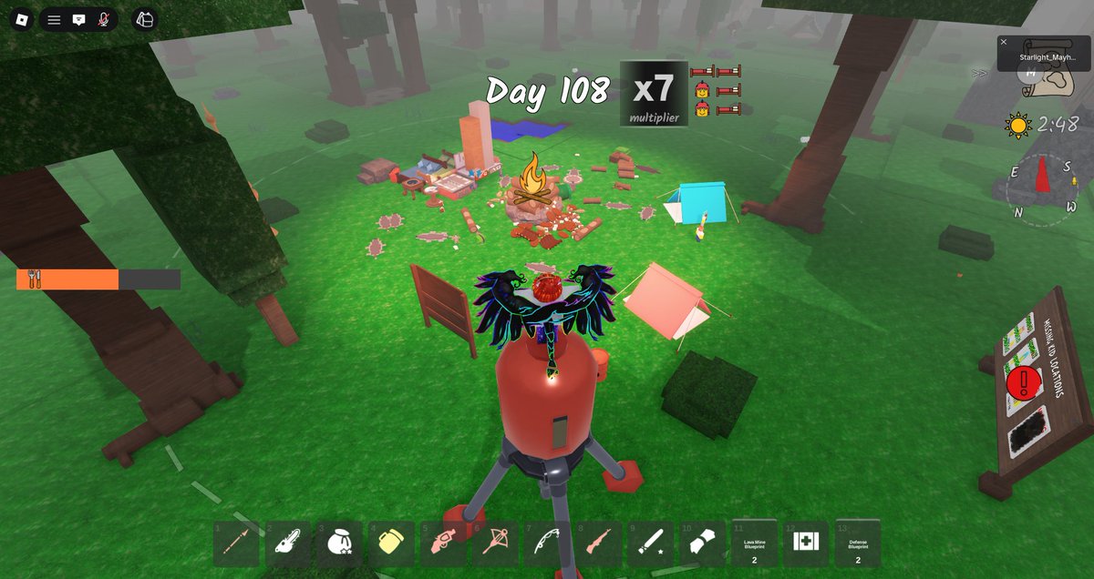 StarHopeLight19's tweet photo. My solo classless run on 99 nights i got to 108 nights and i left because i was bored and i don't know what else to do and it's pretty fun overall i rate it 99/10 #ROBLOX #99nightsintheforest https://t.co/3dSngS2iBc