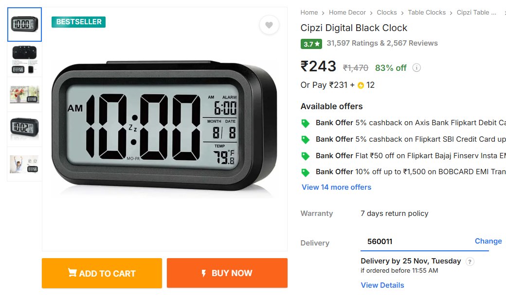 TechyBoostDeals's tweet image. Cipzi Digital Black Clock @ ₹255 ⏰

Buy link : fkrt.cc/hlpfoIC

#Flipkart #Cipzi #DigitalClock