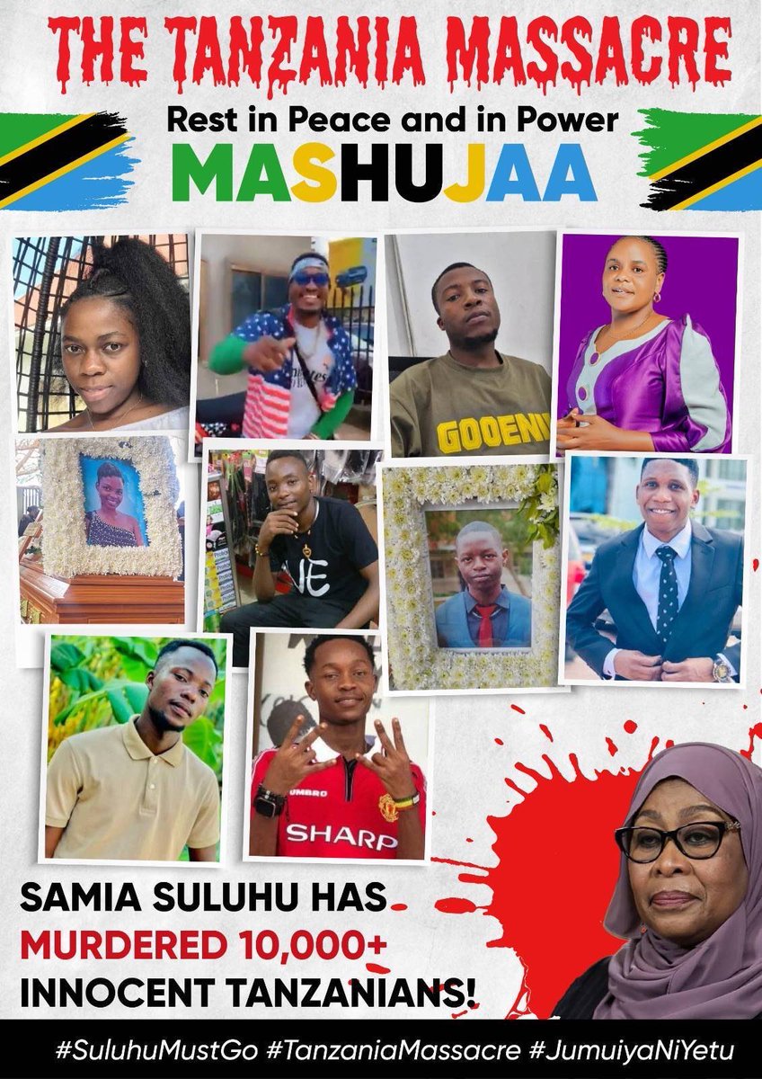 _James041's tweet image. Samia has killed over 10,000 people in Tanzania.

The world must hold this evil woman accountable for commiting a massacre in Tanzania.

#TanzaniaMassacre