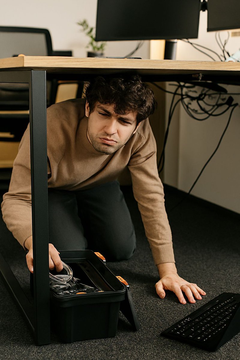 TechVibeAis's tweet image. Repost if you&apos;ve ever had to physically crawl under a desk to fix something. ♂️ Like if you just used remote desktop.