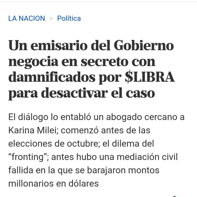Milei, si sos inocente, no tenés culpa ni nada que esconder... ¿qué hay que negociar?.