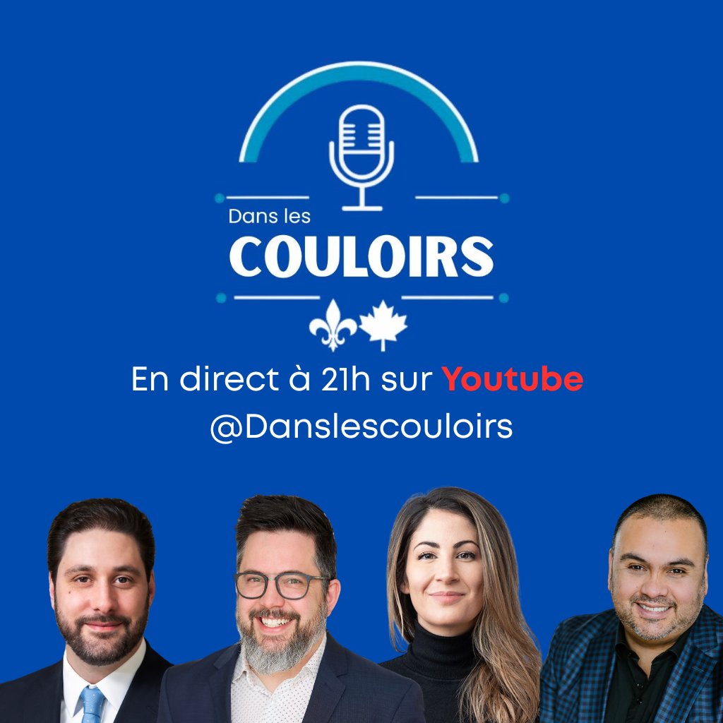Un autre épisode de notre balado Dans les couloirs ce soir à 21 h.
Des ex staffers de la politique de tous les horizons qui jasent sans prétention de l'actualité de la dernière semaine.
Avec, en plus de moi, <a href="/Antoyac/">Antonine Yaccarini</a> <a href="/rudyhusny/">Rodolphe Husny</a> et <a href="/VMHcom/">Victor Henriquez</a> 
youtube.com/@Danslescouloi…
