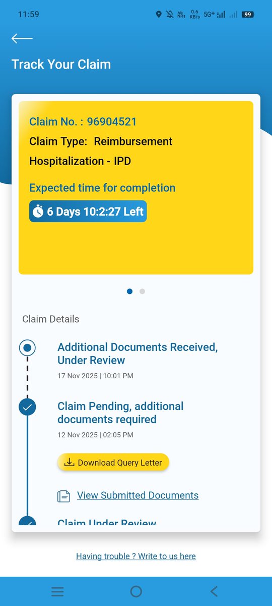 Dhananjay8686's tweet photo. @careinsuranceIN The claim experience has been extremely frustrating.  
Reimbursement Claim No. 96904521 is endlessly stuck on “Under Review”.  
Such delays force customers to question the reliability and efficiency of the service.  
Please resolve this urgently. https://t.co/H7voEPsutI