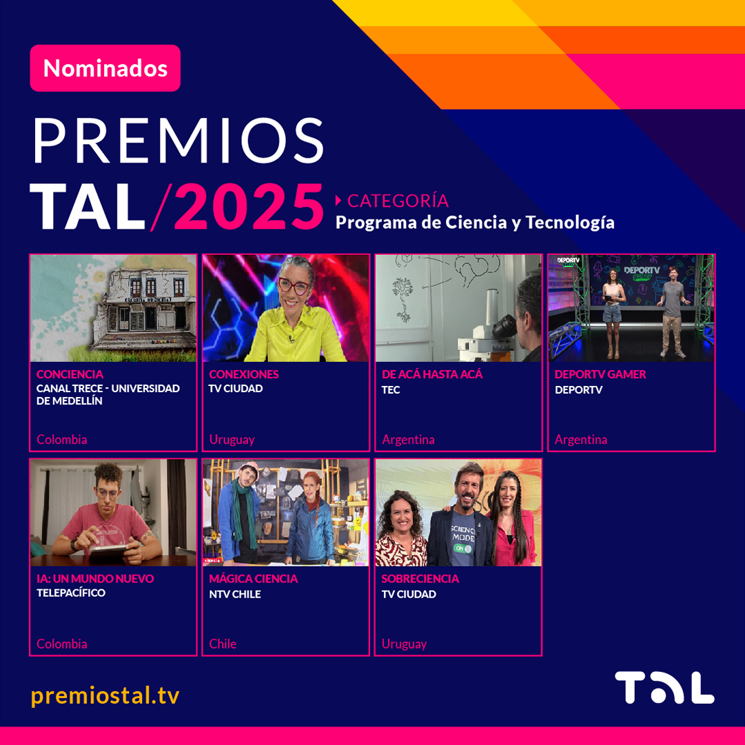 RedTALtv's tweet image. • ConCiencia - @CanalTreceCO, @CanalTelecaribe - Colombia
• Conexiones - @TVCIUDADuy - Uruguay
• De acá hasta acá - @TEC_ar - Argentina
• DEPORTV Gamer - @canaldeportv - Argentina
• IA: un mundo nuevo - @TelepacificoTV - Colombia
• Mágica Ciencia - @TVN - Chile
•…