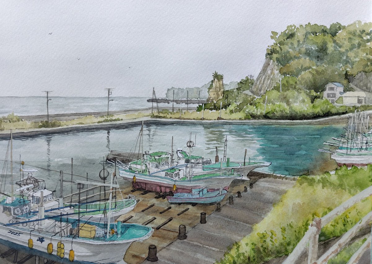 水彩画「陸上げ船」 水彩画「陸上げ船」 【公式通販】