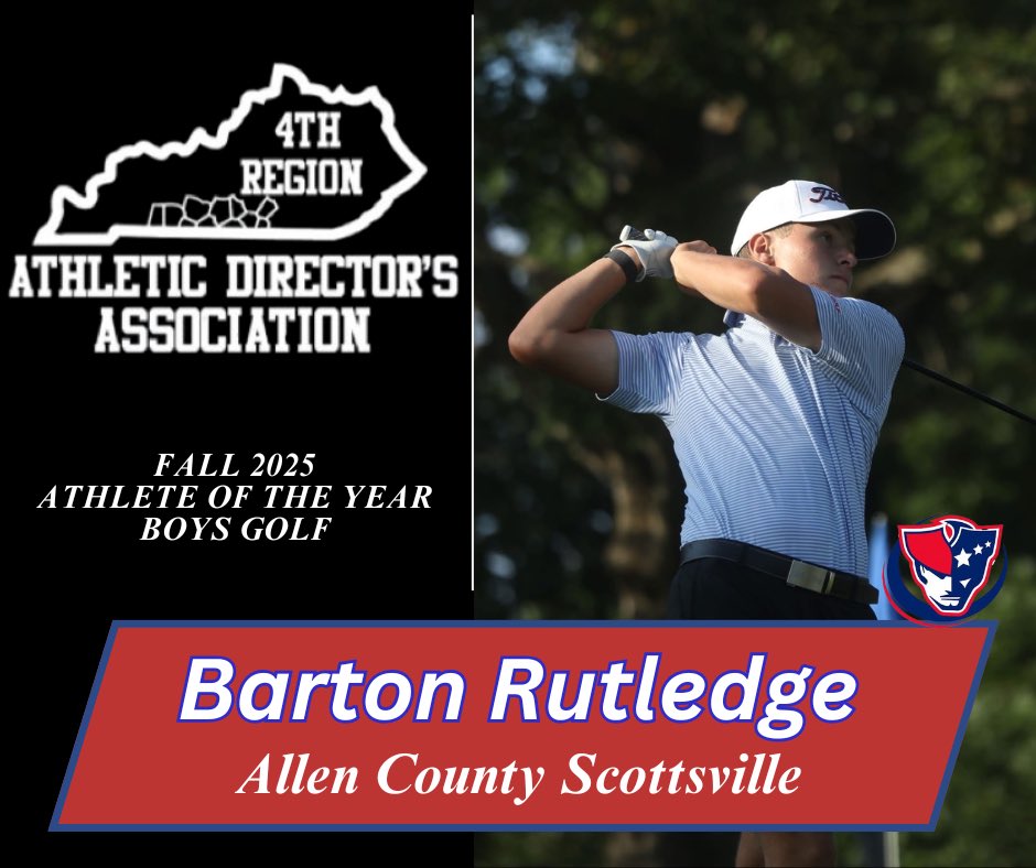 The 4th Region Athletic Directors have selected Barton Rutledge of <a href="/acs_sports/">ACS Sports</a> as the Boys Golf Athlete of the Year. Congratulations Barton on an outstanding year and good luck in the future!