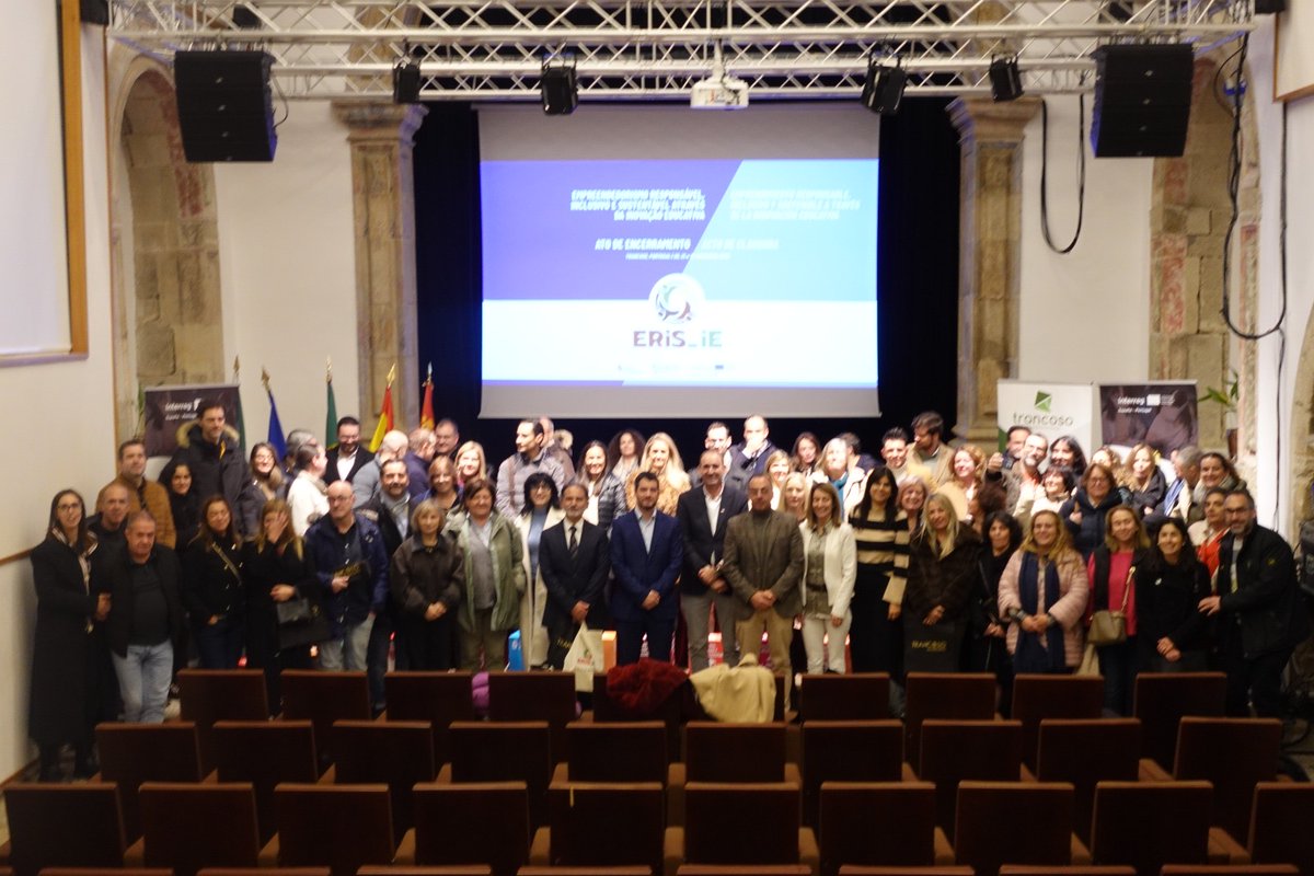 IES_JorgGuillen's tweet photo. Nuestro instituto está participando los días 20, 21 y 22 de noviembre de 2025 en el encuentro final del proyecto ERIS_IE - Emprendimiento Responsable, Inclusivo y Sostenible a través de la Innovación Educativa, una iniciativa financiada por Interreg España-Portugal  #ERIS_IE https://t.co/fxnjJEjr39