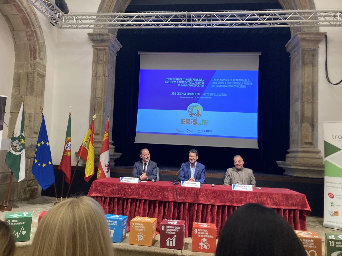 IES_JorgGuillen's tweet photo. Nuestro instituto está participando los días 20, 21 y 22 de noviembre de 2025 en el encuentro final del proyecto ERIS_IE - Emprendimiento Responsable, Inclusivo y Sostenible a través de la Innovación Educativa, una iniciativa financiada por Interreg España-Portugal  #ERIS_IE https://t.co/fxnjJEjr39