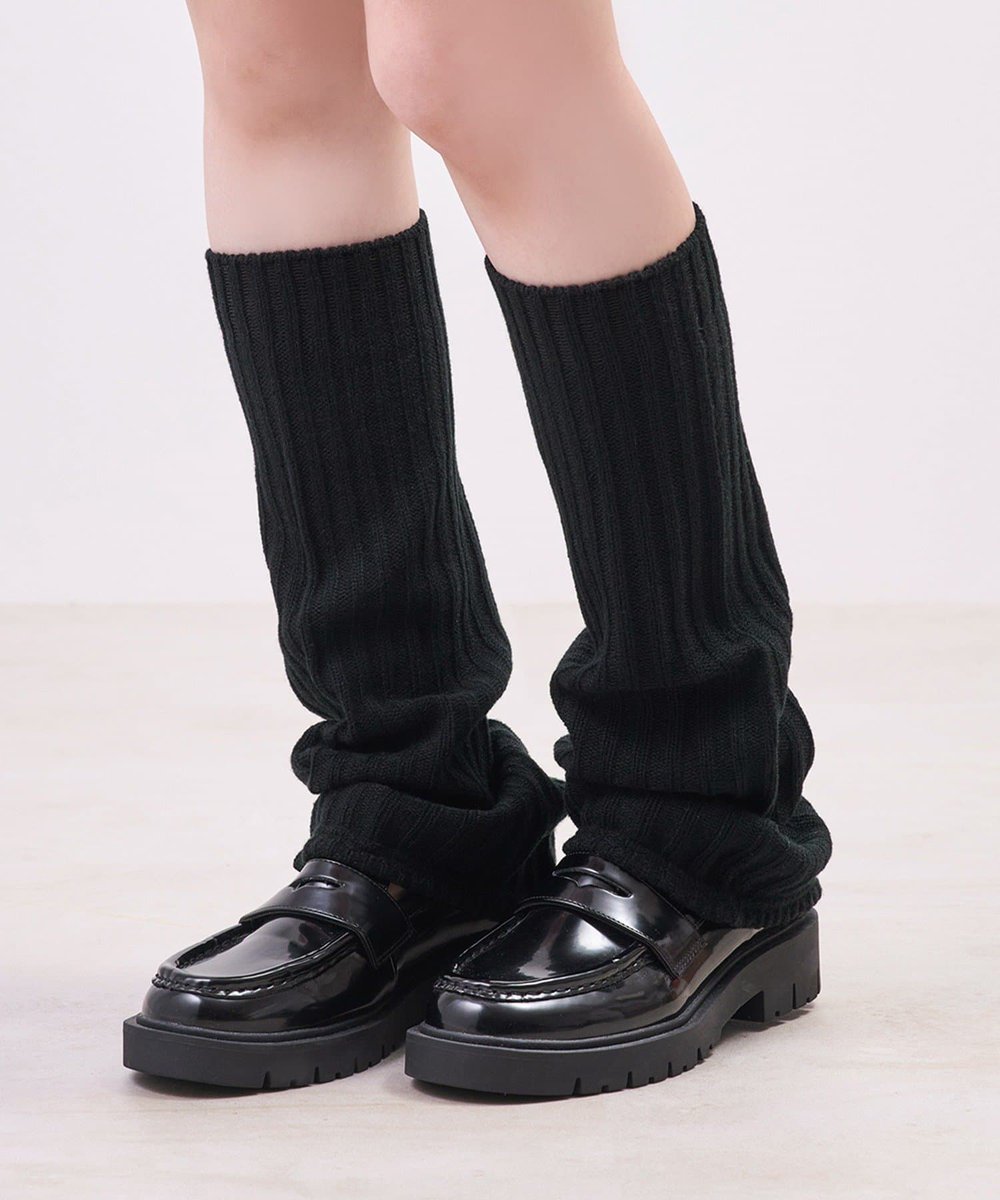 MARK&LONA フリーサイズ ブラックレッグウォーマー