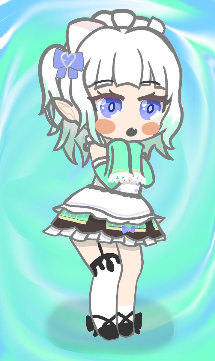 SnoozingObake's tweet image. Quick Mint doodle while listening to her karaoke 💚
#Fantography