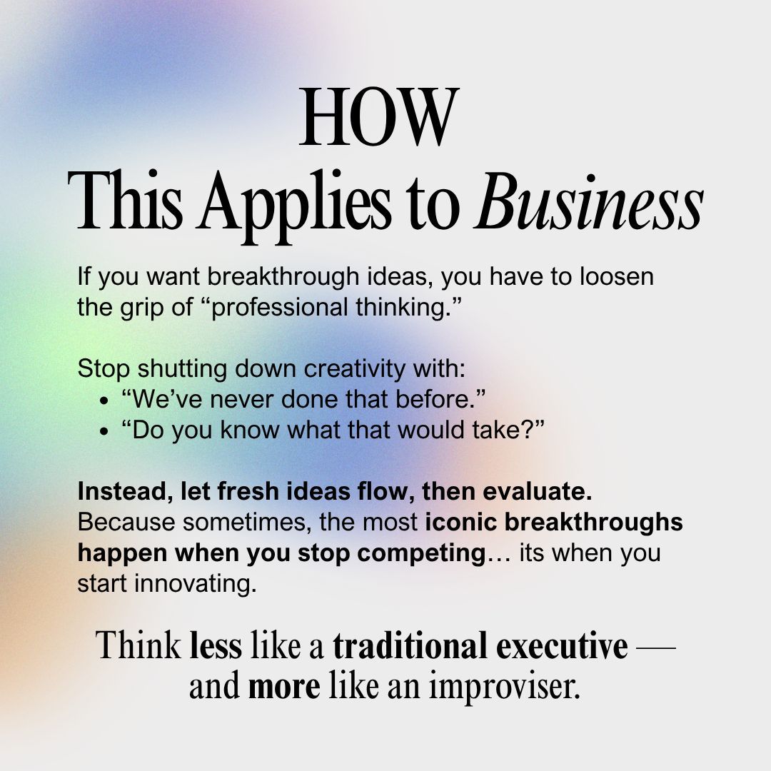 “𝗦𝘁𝗼𝗽 𝗧𝗵𝗶𝗻𝗸𝗶𝗻𝗴 𝗟𝗶𝗸𝗲 𝗮 𝗣𝗿𝗼𝗳𝗲𝘀𝘀𝗶𝗼𝗻𝗮𝗹”

Sometimes the 𝗯𝗶𝗴𝗴𝗲𝘀𝘁 𝗯𝗿𝗲𝗮𝗸𝘁𝗵𝗿𝗼𝘂𝗴𝗵𝘀 don’t come from thinking harder… but from 𝘁𝗵𝗶𝗻𝗸𝗶𝗻𝗴 𝗳𝗿𝗲𝗲𝗿
This topic is from my book Iconic and it reminds us that when we overanalyze too early,