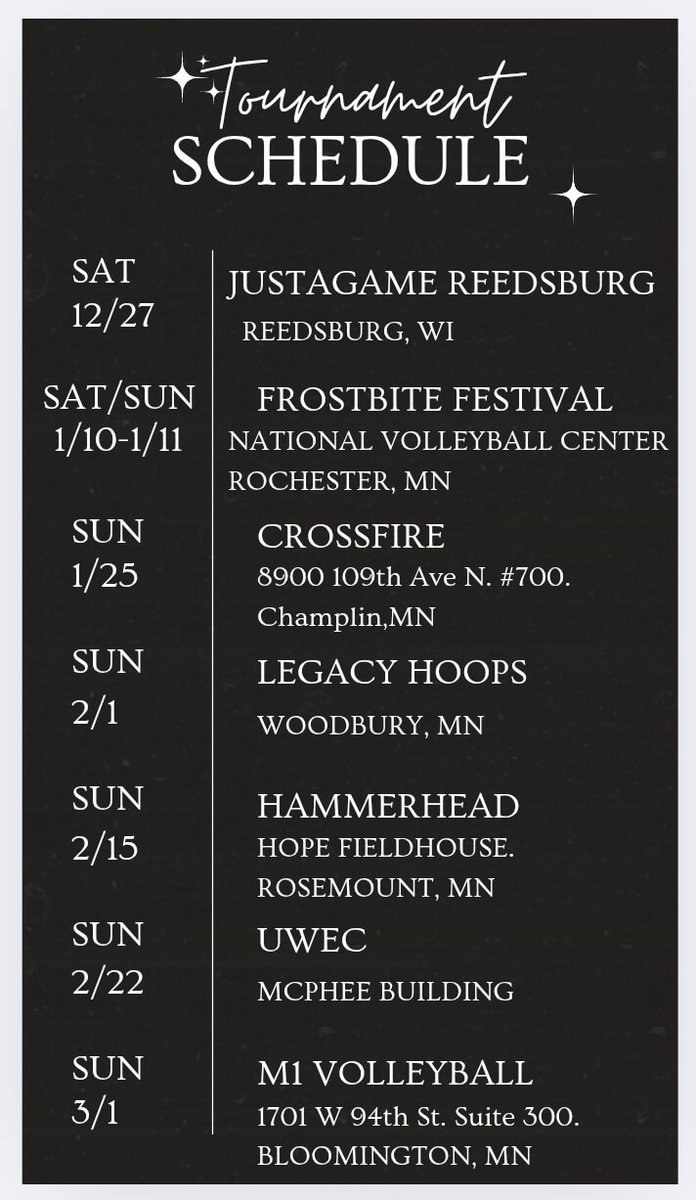 Abagail_B2's tweet photo. Here's my schedule for the upcoming club season with Small Town Storm 18U. @GVSUVOLLEY @UWL_Volleyball @cuw_wvb @IowaVolleyball @gbphoenixvb @muwvb https://t.co/QdWqPE2nJJ