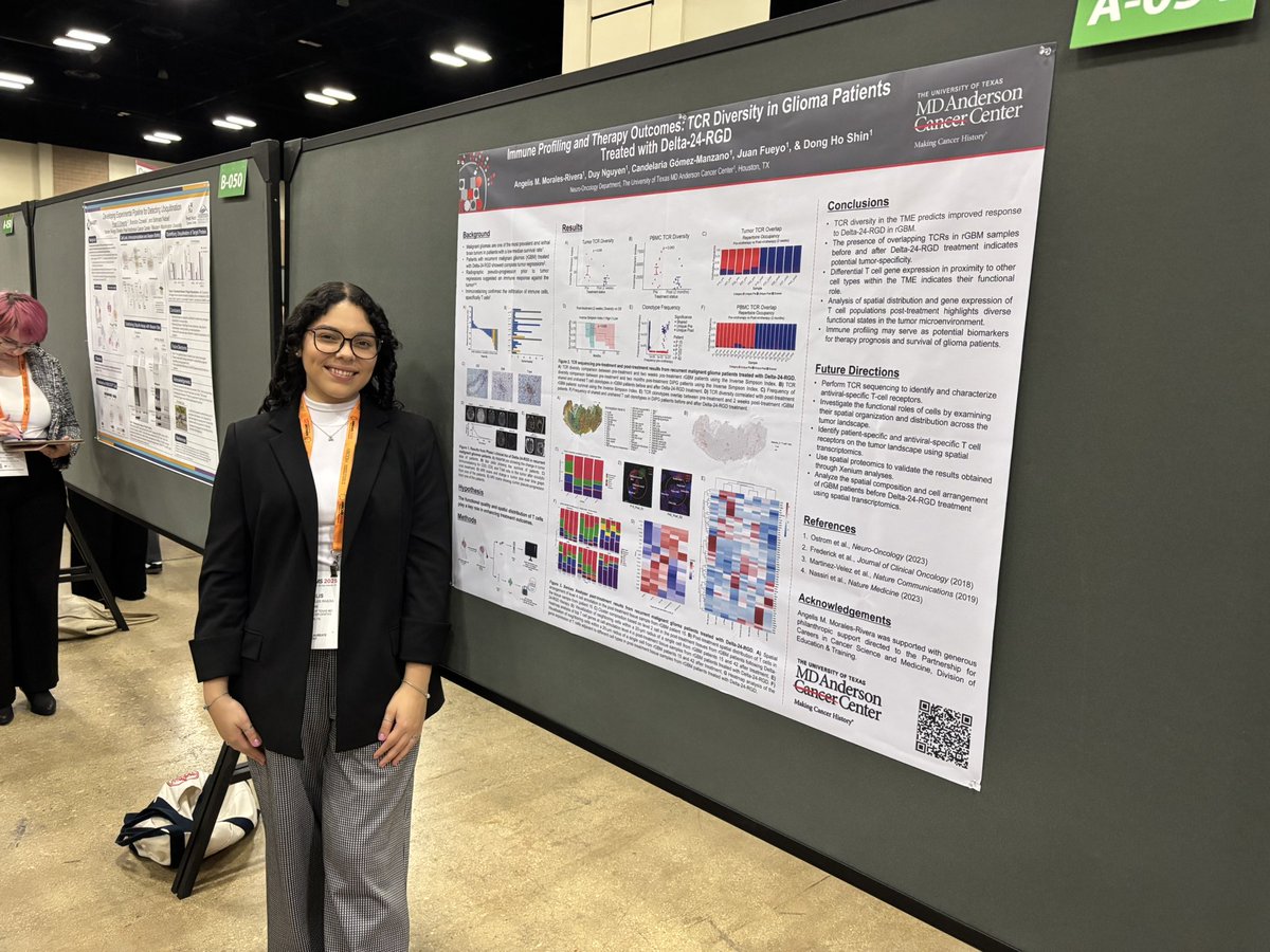 AshishAVoice's tweet photo. PCCSM Postbac Angelis Morales Rivera  @MDAndersonNews presented her work (mentor Dr Cande Gomez Manzano) at the annual biomedical researchers conference for students #ABRCMS, viva Education &amp; Training! @DianeBodurka @DebMouton630 https://t.co/TgmuicsL5v