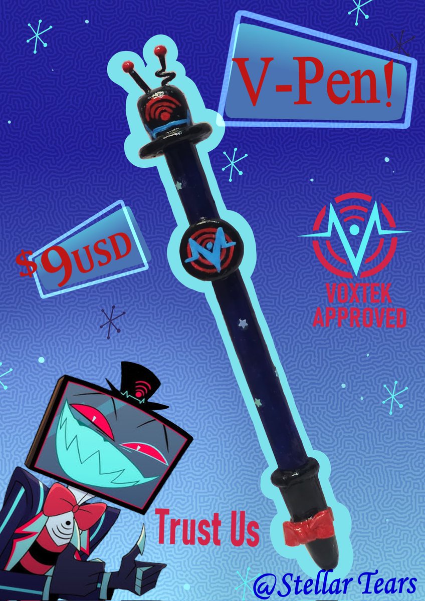 Seraph_Cult's tweet photo. Write, trust, obey. The Voxtek pen never fails!! (Approved by VoxTek… Trust us with your writing )#voxtek #Vox #HazbinHotel #pen #VEES #trustus https://t.co/0RNbY6xRhR