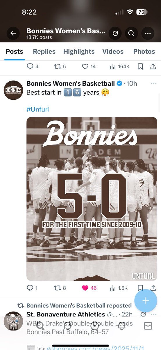 bobberetta's tweet image. 👀With tonight&apos;s @BonniesMBB victory over Robert Morris, both @BonniesMBB and @BonniesWBB teams are 5️⃣-0️⃣ for the first time since @BonniesWBB transitioned to D1 in 1️⃣9️⃣8️⃣6️⃣-8️⃣7️⃣‼️ Breaking News: The Bonnies are good at 🏀‼️
#GoBonnies #Unfurl 🐺🤎🤍