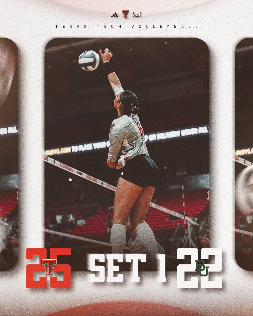 TexasTechVB's tweet image. We take set one!