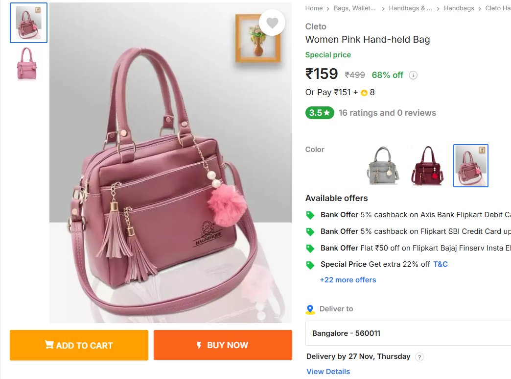 TechyBoostDeals's tweet image. Cleto Women Pink Hand-held Bag @ ₹159

Buy link : fkrt.cc/hHRSZCn

#Flipkart #Cleto #Fashion