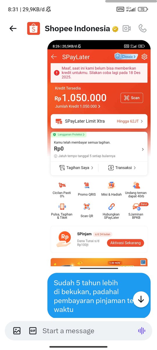 Er_yuEr's tweet photo. @ShopeeID @ShopeeCare @ShopeePay_ID @exploreshopee @ShopeePH @ShopeeSG @ShopeeMY https://t.co/qYZ9wY8IKh