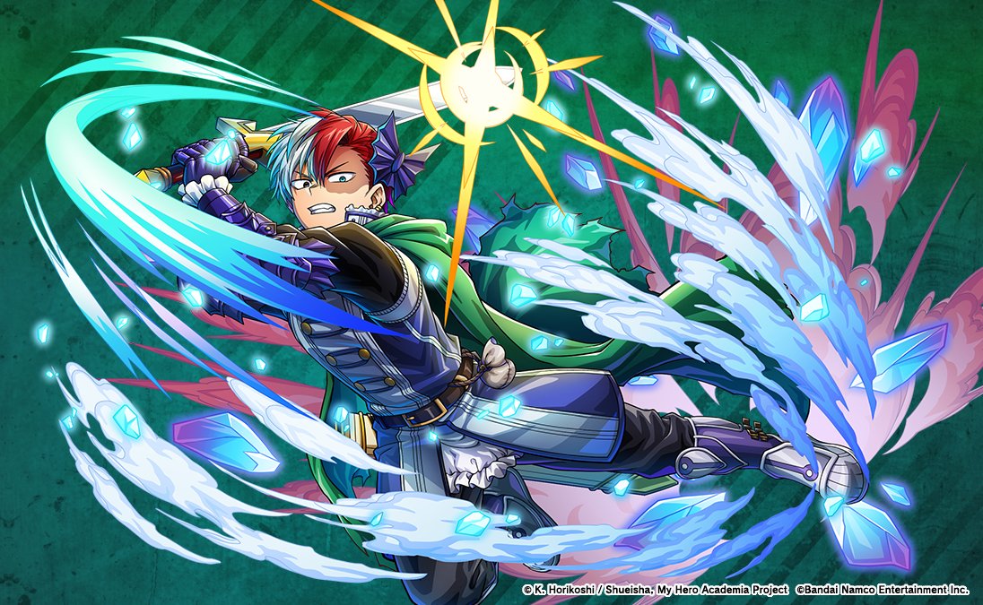 MyHeroUI's tweet image. Ruler of the Edge Step Up Recruit: Shoto Todoroki

＼Comeback／
・UR [Ruler of the Edge] Shoto Todoroki

Todoroki returns as a debuff attacker who shields allies from critical hits and frost while inflicting Scorch!

Until 11/30 23:59 JST (tent.)
#MHUI #MyHeroAcademia