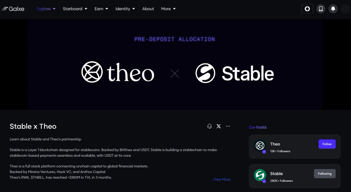 LogosExamples's tweet image. 稳定币@stable 新出了银河任务，很简单。可以抽时间做一下，免费任务。
app.galxe.com/quest/stable