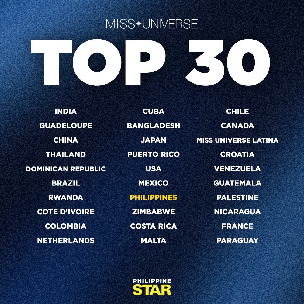 PhilippineStar's tweet image. PASOK SA NEXT LEVEL! 👑

Meet your #MissUniverse2025 Top 30 candidates!