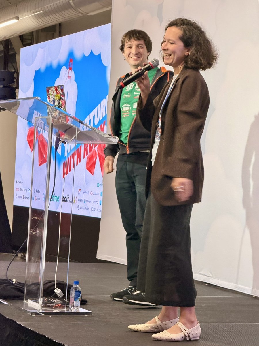 And now the <a href="/evilmartians/">Evil Martians</a> dream team is closing out day 2 of #SFRuby! 🤩👏

The “you can just do things” / “let’s keep building” energy is HUGE in this room!

Thank you so much <a href="/inazarova/">Irina Nazarova</a> for this amazing gift to the community. ❤️

What a conference!