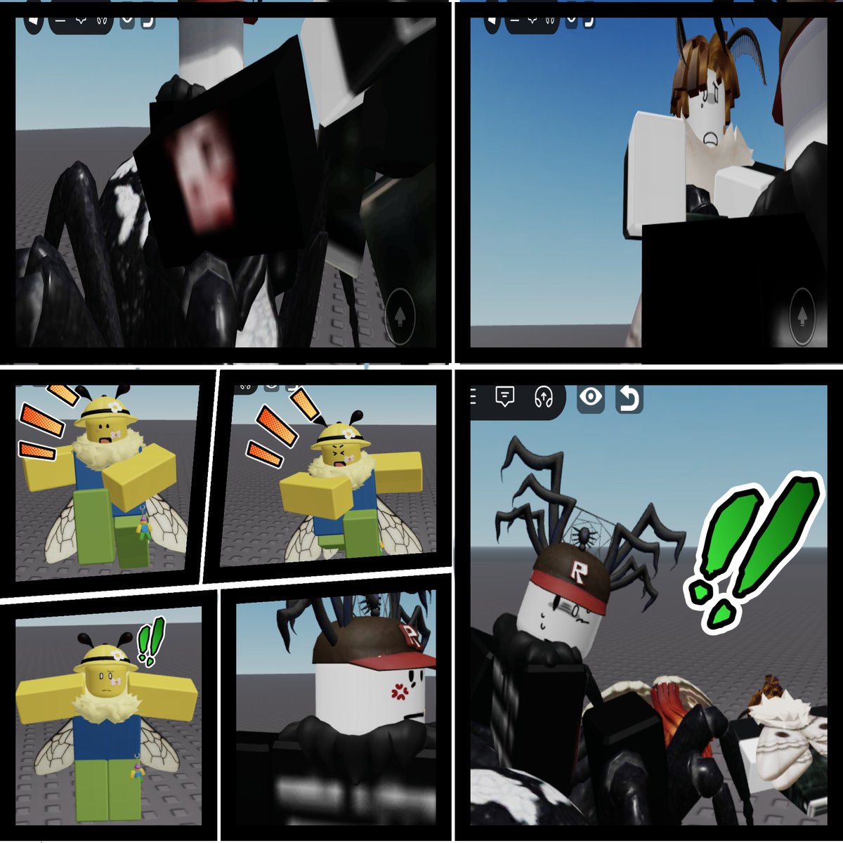 34B137958's tweet image. After some time I&apos;ve returned with my project inspired by @ohsoybean

These are the first pages, it&apos;s called Betrayal and it&apos;s the beginning of the story of 4 Roblox players who used to be best friends until the truth came out 

The comic will be called Friends
#ROBLOX #robloxart